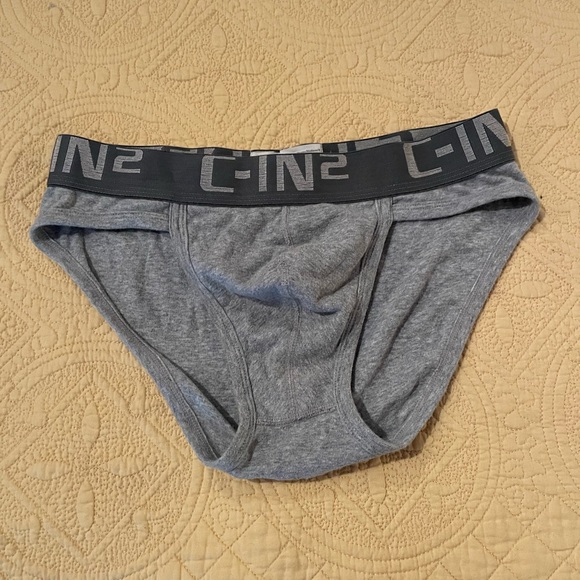 Mens Small Gray Cin2 Hip Briefs - Picture 7 of 11